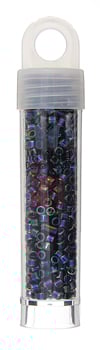 Delica 8/0 Round 5.2g Vial Black Aurora Borealis