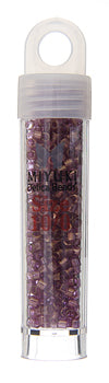 Delica 8/0 Round 5.2g Vial Amethyst Transparent AB Gold Luster