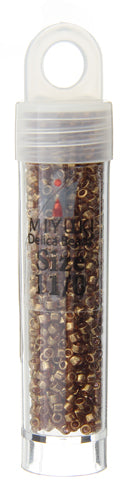 Delica 8/0 Round 5.2g Vial Light Topaz Transparent Gold Luster
