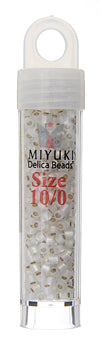 Delica 8/0 Round 5.2g Vial Silverlined White Opal