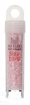 Delica 8/0 Round 5.2g Vial Crystal Pink Ceylon Lined Dyed
