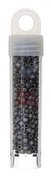 Delica 8/0 Round 5.2g Vial Dark Silver Grey AB Matte