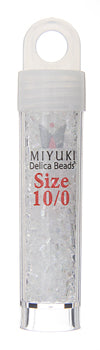 Miyuki Delica 10/0 5.2g Vial Transparent Aurora Borealis