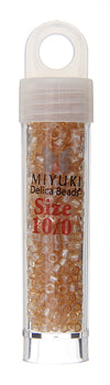 Miyuki Delica 10/0 5.2g Vial Light Topaz Transparent Luster