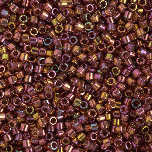 Miyuki Delica 10/0 5.2g Vial Red Pink Transparent Gold Luster