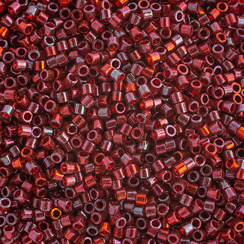 Miyuki Delica 10/0 5.2g Vial Red Transparent Gold Luster