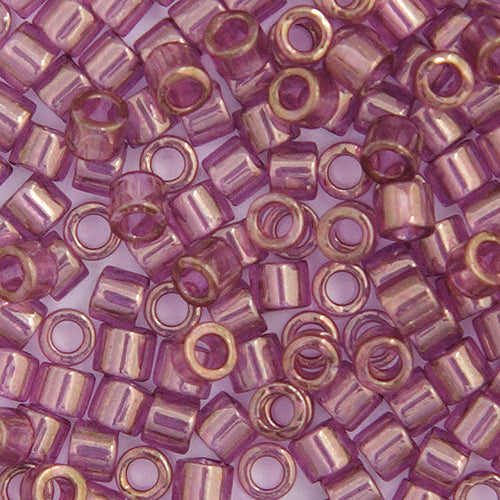 Miyuki Delica 10/0 5.2g Vial Amethyst Transparent Gold Luster