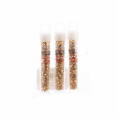 Miyuki Delica 10/0 Cut Gold 24kt Transparent AB Plated 3.3g Vial