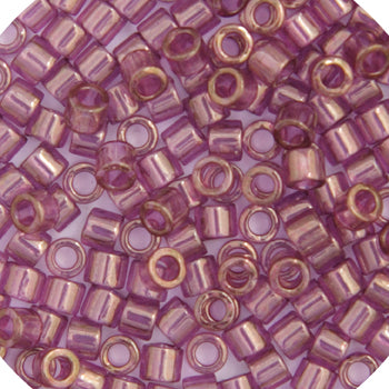 Delica 15/0 Round Transparent Amethyst Gold Luster