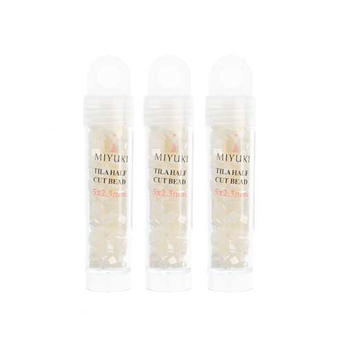 Miyuki Tila Half Cut 5x2.3mm 2-hole Opaque Vials