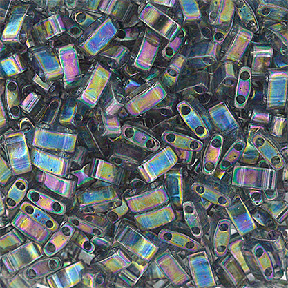Miyuki Tila Half Cut 5x2.3mm 2-hole Transparent Aurora Borealis Vials
