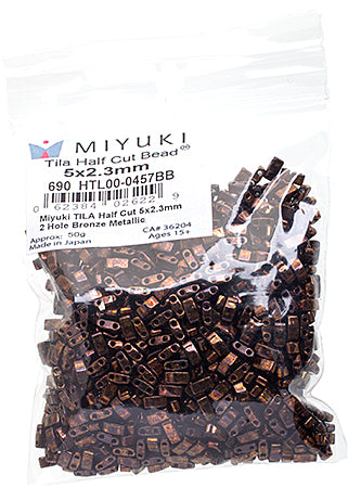Miyuki Tila Half Cut 5x2.3mm 2-hole Opaque Metallic