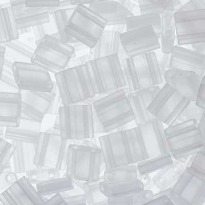 Miyuki Tila Bead 5x5mm 2-hole Transparent Crystal Matte
