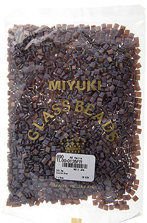Miyuki Tila Bead 5x5mm 2-hole Transparent AB Matte