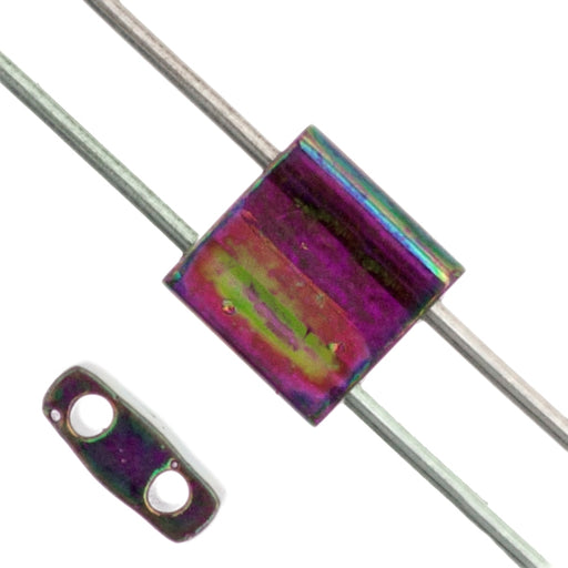 Miyuki Tila Bead 5x5mm 2-hole Transparent Aurora Borealis