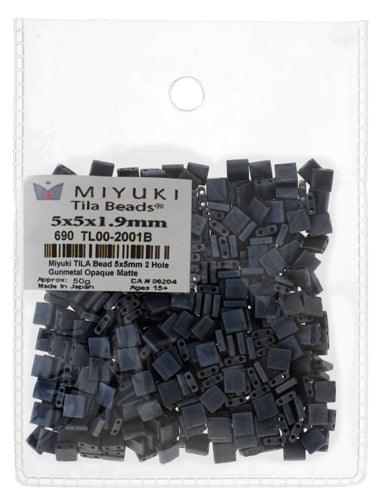 Miyuki Tila Bead 5x5mm 2-hole Opaque Matte