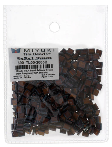 Miyuki Tila Bead 5x5mm 2-hole Opaque Metallic