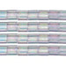 Miyuki Tila Bead 5x5mm 2-hole Dark Grey Transparent Rainbow Luster