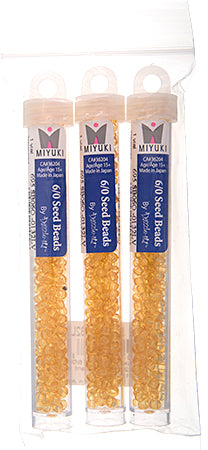 Miyuki Seed Beads Transparent Light Topaz - 22g Vials