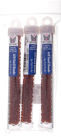 Miyuki Seed Beads Dark Topaz Transparent Matte - 22g Vials