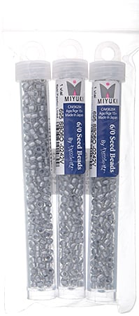Miyuki Seed Beads Sparkling Pewter Lined Crystal - 22g Vials