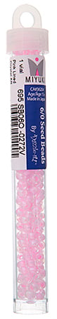 Miyuki Seed Beads Pink Lined Crystal AB - 22g Vials