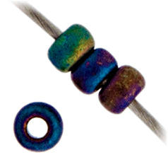 Miyuki Seed Beads Opaque Black/Grey AB Matte - 22g Vials