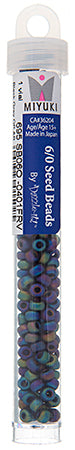 Miyuki Seed Beads Opaque Black/Grey AB Matte - 22g Vials