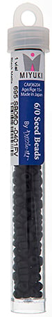 Miyuki Seed Beads Opaque Black Matte - 22g Vials