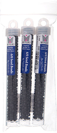 Miyuki Seed Beads Opaque Black - 22g Vials