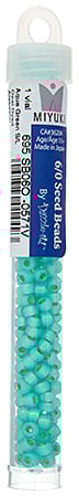 Miyuki Seed Beads Aqua Green Opal Dyed Alabaster Silver Lined - 22g Vials