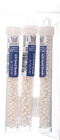 Miyuki Seed Beads Ceylon Antique Ivory Pearl - 22g Vials
