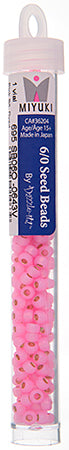 Miyuki Seed Beads Pink Dyed Alabaster Silver Lined - 22g Vials
