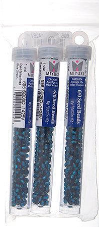 Miyuki Seed Beads Dyed Blue Zircon Silver Lined - 22g Vials