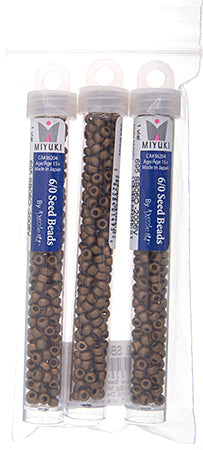 Miyuki Seed Beads Dark Bronze Matte Metallic - 22g Vials