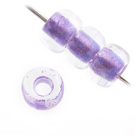 Miyuki Seed Bead 6/0 Sparkling Crystal/Purple Lined AB 250g