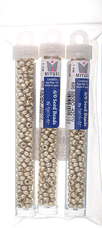 Miyuki Seed Beads Duracoat Galvanized Silver - 22g Vials