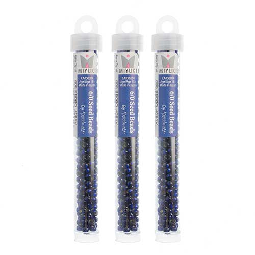 Miyuki Seed Bead Duracoat Silver Lined Navy Blue Dyed - 22g Vials