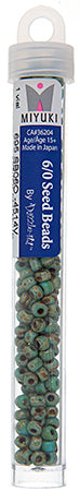 Miyuki Seed Beads Picasso Turquoise - 22g Vials