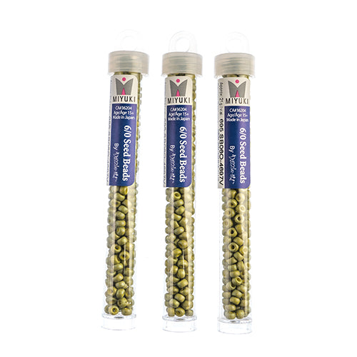 Miyuki Seed Beads Frosted Glazed/Rainbow Green Lime Matte AB - 22g Vials