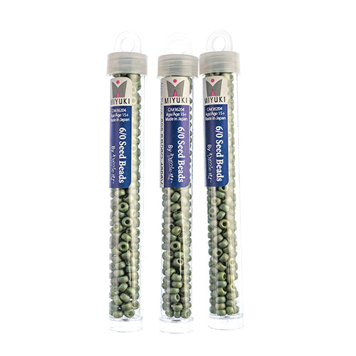 Miyuki Seed Beads Frosted Glazed/Rainbow Green Shamrock Matte AB - 22g Vials