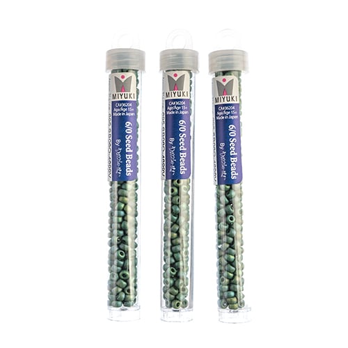 Miyuki Seed Beads  Frosted Glazed/Rainbow Green Pine Matte AB - 22g Vials