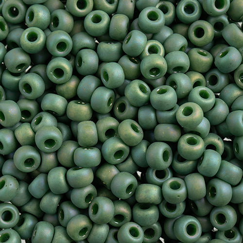 Miyuki Seed Beads  Frosted Glazed/Rainbow Green Pine Matte AB - 22g Vials