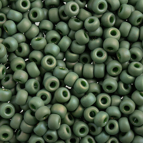 Miyuki Seed Beads Frosted Glazed/Rainbow Green Emerald Matte AB - 22g Vials