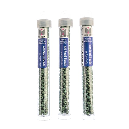 Miyuki Seed Beads Frosted Glazed/Rainbow Green Emerald Matte AB - 22g Vials