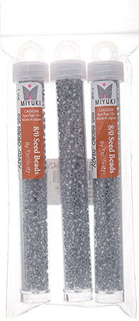 Miyuki Seed Beads Sparkling Pewter Lined Crystal - 22g Vials