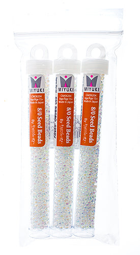Miyuki Seed Beads Transparent Crystal Aurora Borealis - 22g Vials