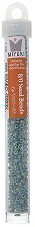 Miyuki Seed Beads Crystal/Sea Green Lined AB - 22g Vials
