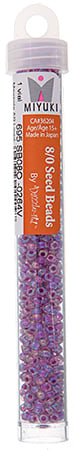 Miyuki Seed Beads Crystal/Magenta AB Lined - 22g Vials