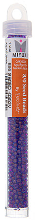 Miyuki Seed Beads Aqua Fuchsia Lined Luster - 22g Vials